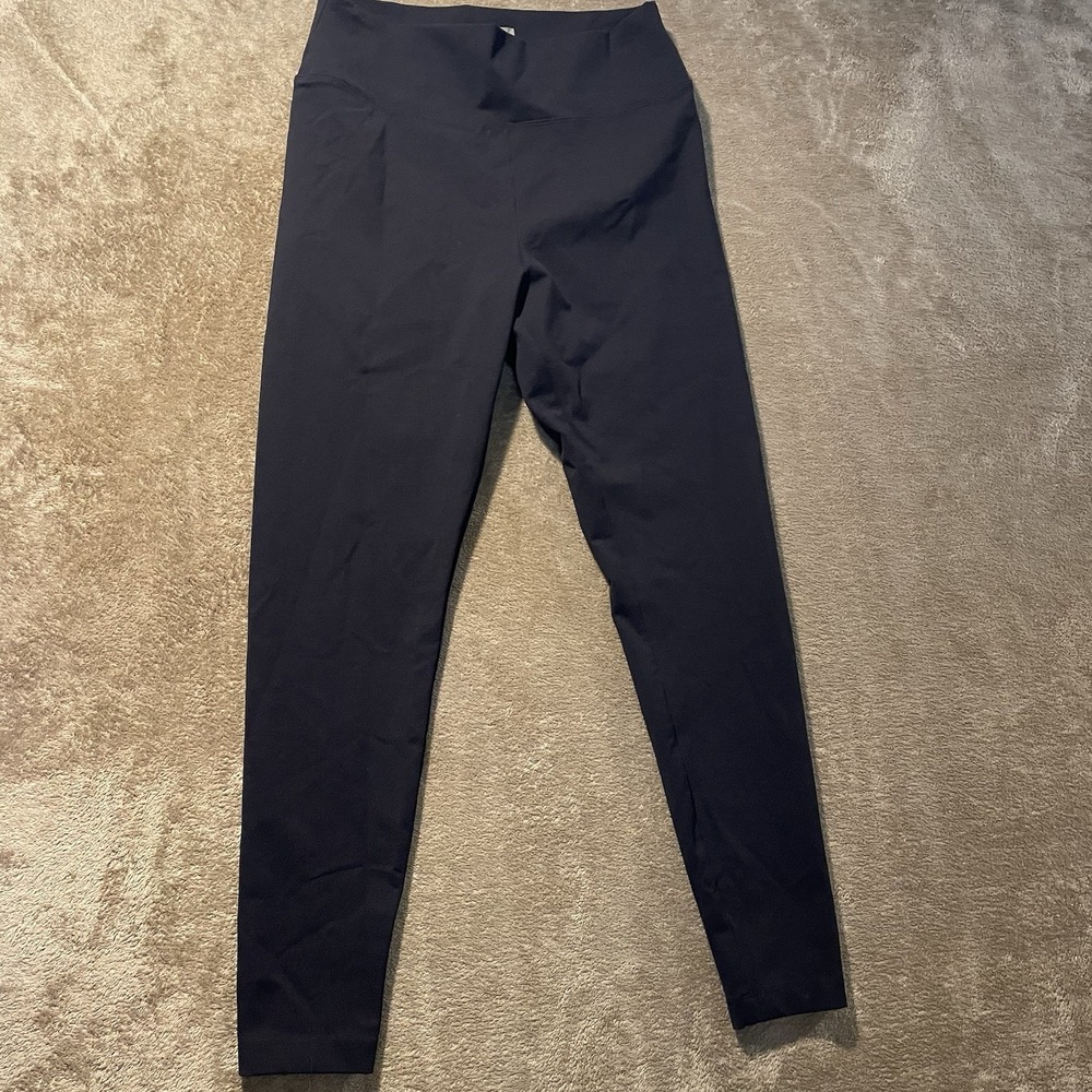 Matty M Leggings Womens Large Black High Rise Ankle Stretch Yoga Gym Pants